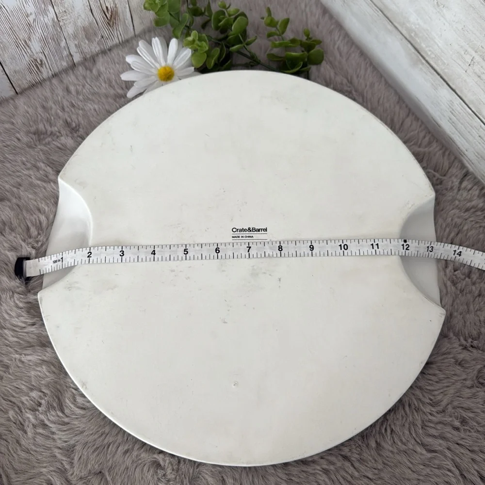Crate & Barrel White Ceramic Serving Platter
